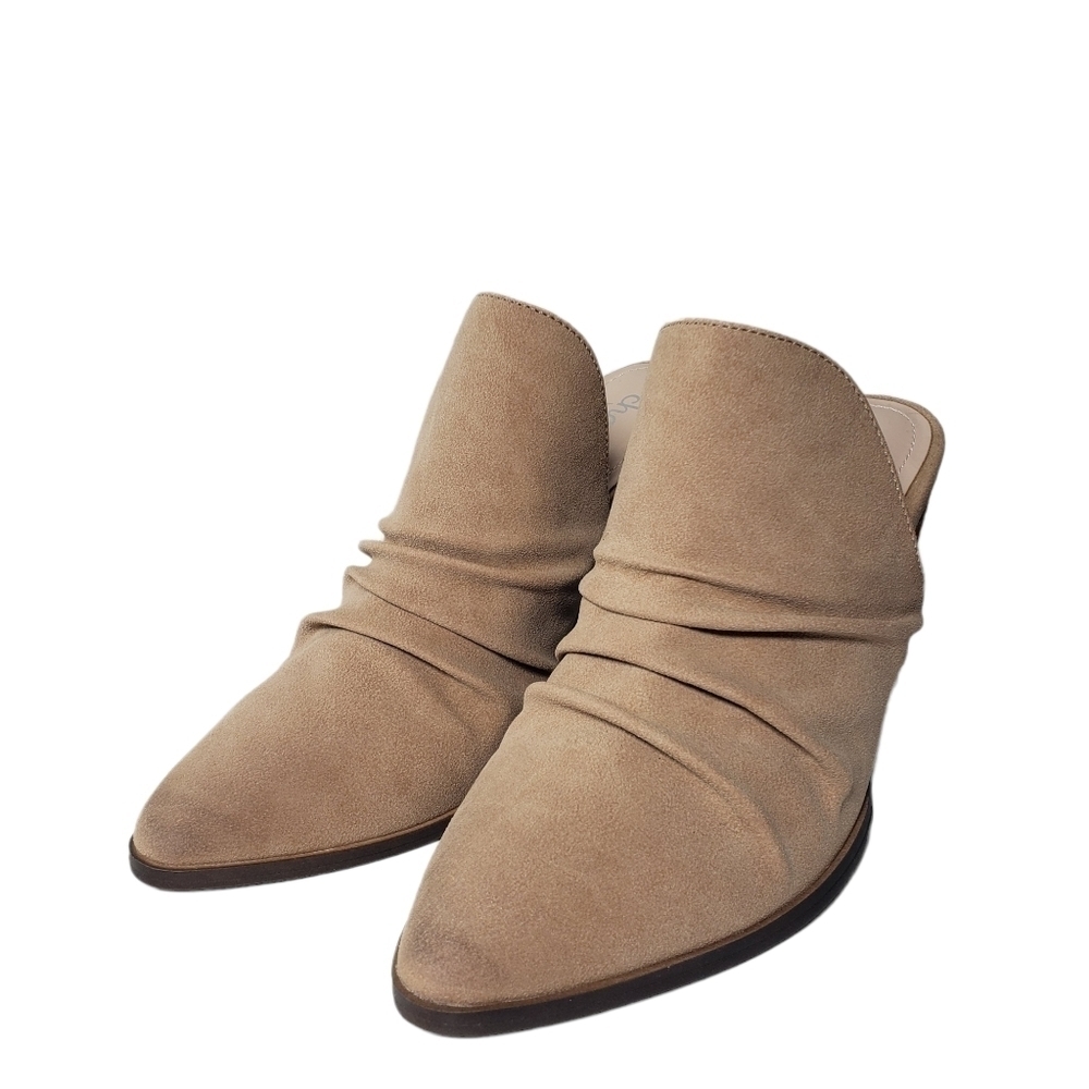 Charles by Charles David Women's Nellie Faux Suede Tan Backless Boots Sz 5.5M